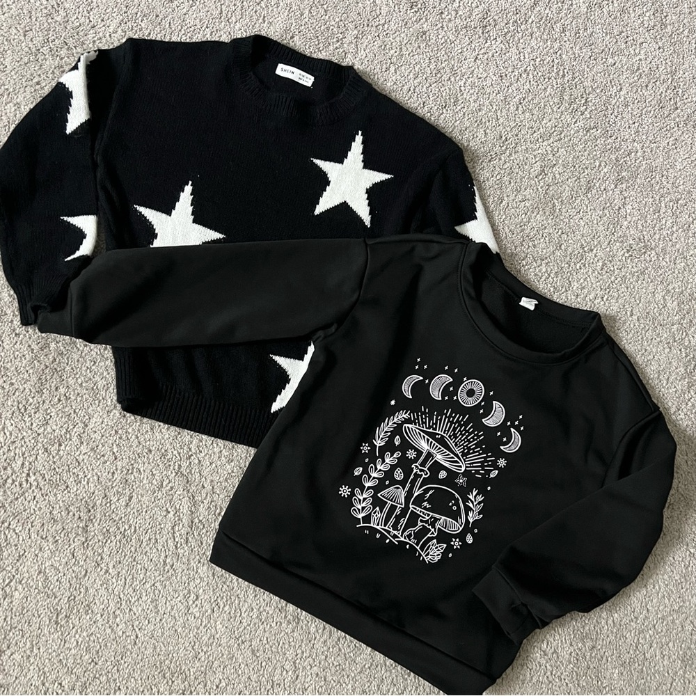 Girls Black and White Sweaters Bundle 9